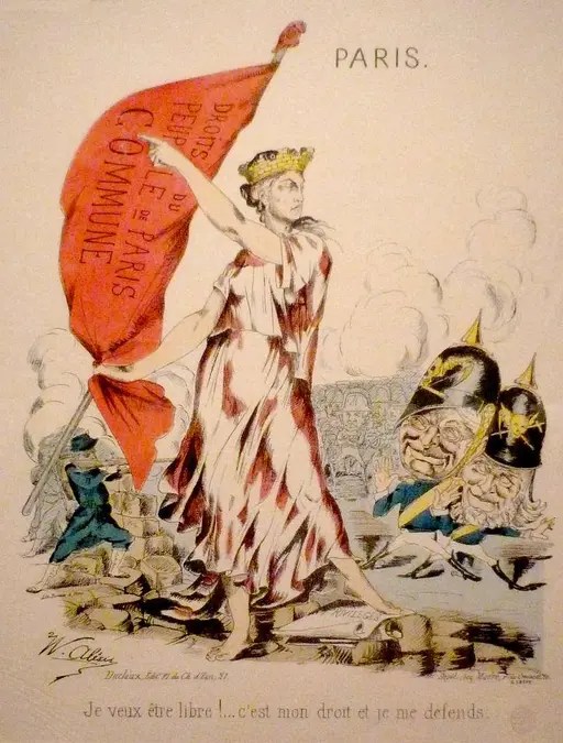 Caricature, Gravure La Commune de Paris, public domain cartoon image